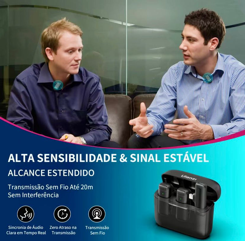 Ulanzi J12 Microfone de lapela sem fio
