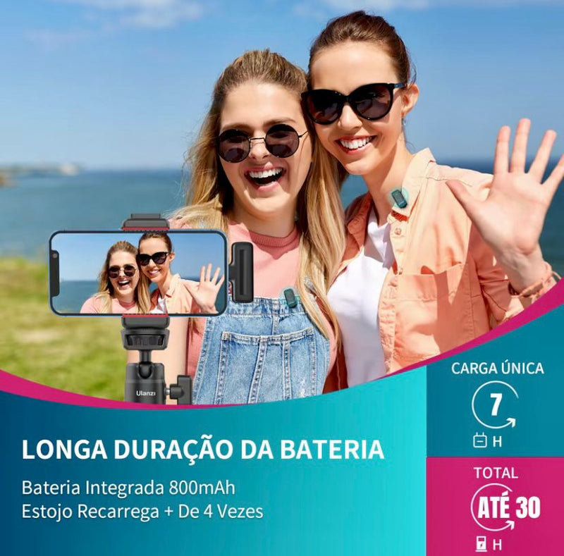 Ulanzi J12 Microfone de lapela sem fio