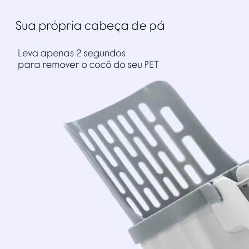 Pá higiênica para areia de gatos com saquinho cata 💩